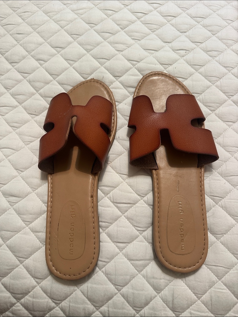 Madden Girl Brown Slide Sandals